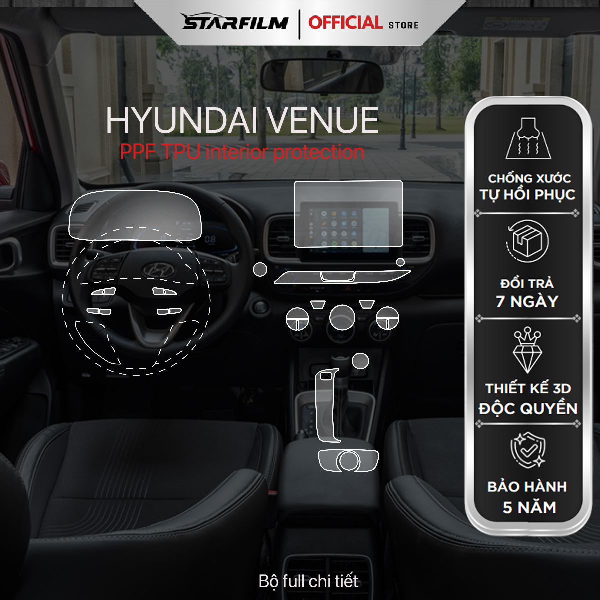 HYUNDAI VENUE PPF TPU chống xước tự hồi phục STARFILM
